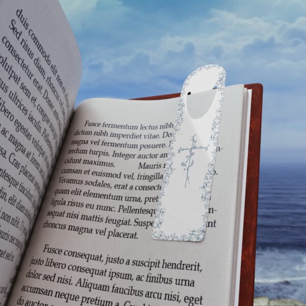 Blue Flower Cross Bookmark - Image 4