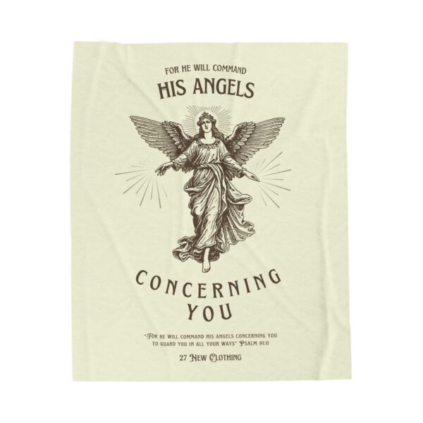 Plush Blanket - Psalm 91:11 Minimalist Design