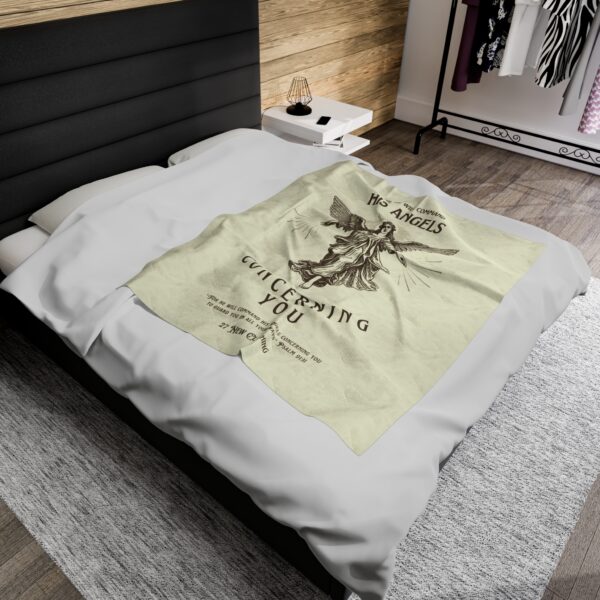 Plush Blanket - Psalm 91:11 Minimalist Design - Image 4