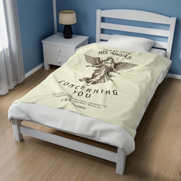 Plush Blanket - Psalm 91:11 Minimalist Design - Image 3