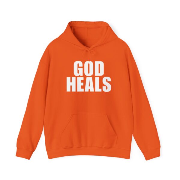 God Heals Hoodie – Unisex Sweatshirt (Front Design) - Image 7